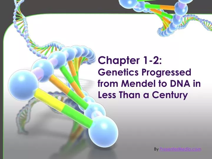 chapter 1 2 genetics progressed from mendel to dna in less than a century