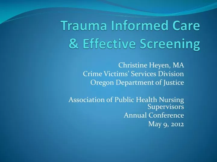 trauma informed care effective screening
