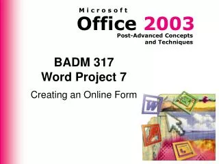 BADM 317 Word Project 7