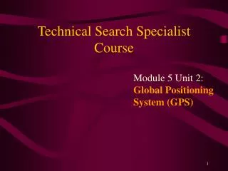 Technical Search Specialist Course