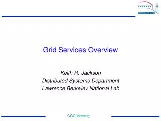 Grid Services Overview