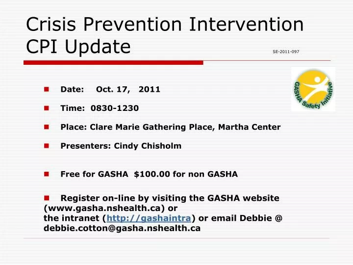 crisis prevention intervention cpi update se 2011 097