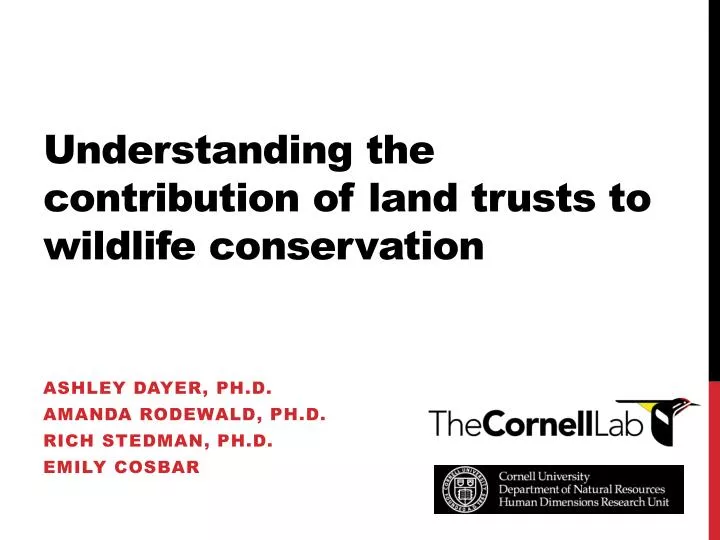 understanding the contribution of land trusts to wildlife conservation