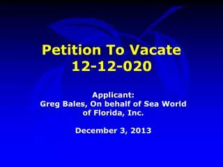 Petition To Vacate 12-12-020