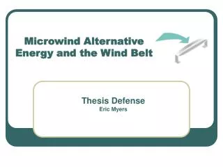 Microwind Alternative Energy and the Wind Belt