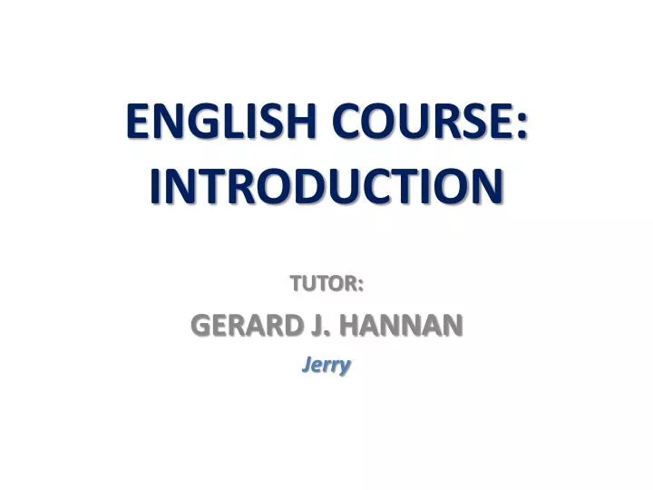 english course introduction