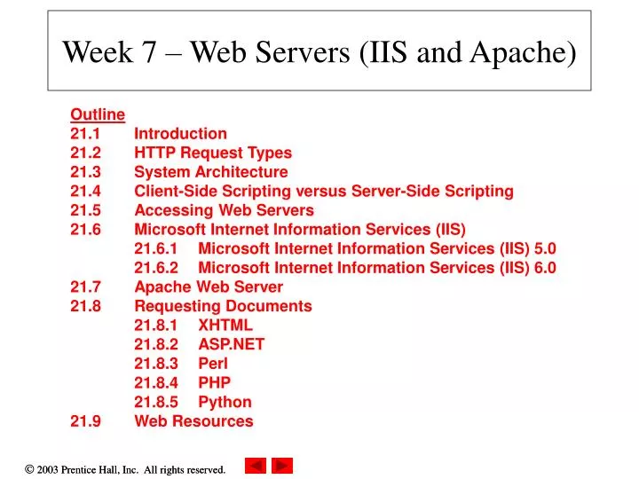 week 7 web servers iis and apache