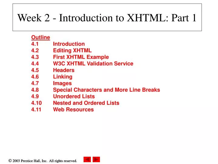 week 2 introduction to xhtml part 1