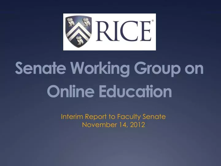 senate working group on online education