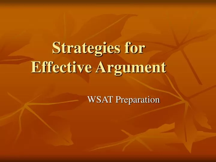 strategies for effective argument