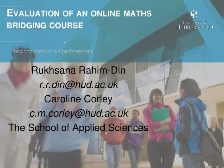 evaluation of an online maths bridging course
