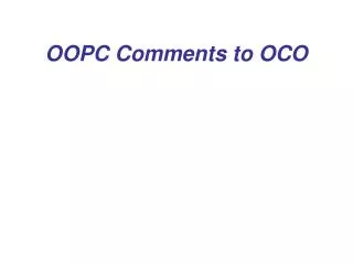 OOPC Comments to OCO