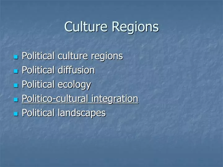 culture regions