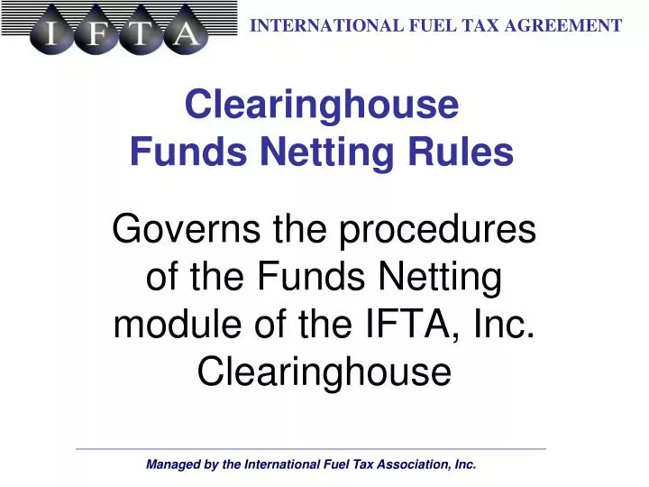 clearinghouse funds netting rules
