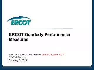 ERCOT Quarterly Performance Measures