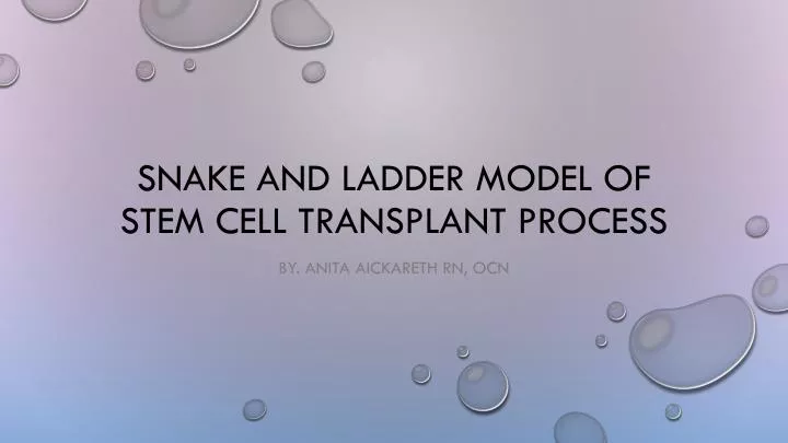snake and ladder model of stem cell transplant process