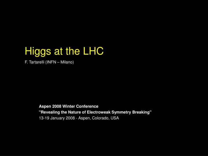 higgs at the lhc