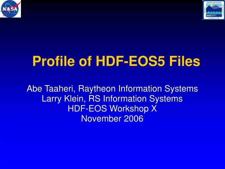 profile of hdf eos5 files