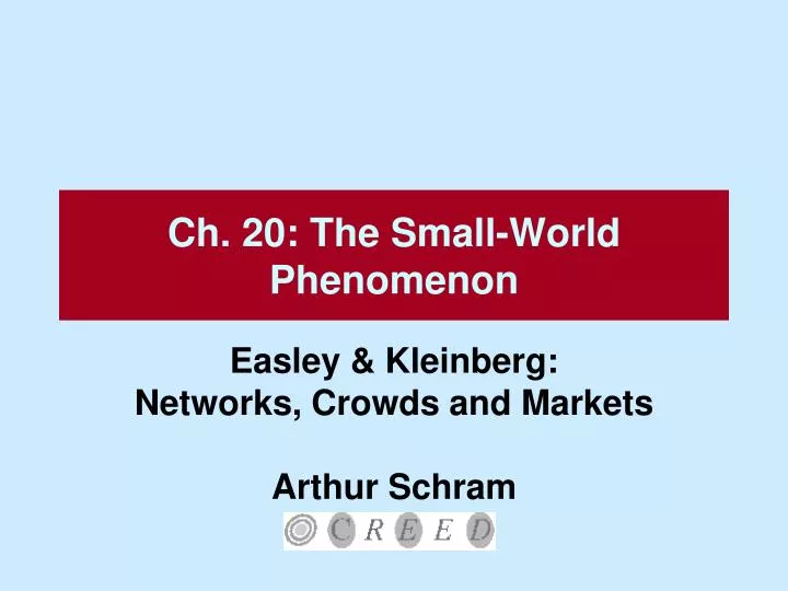 ch 20 the small world phenomenon
