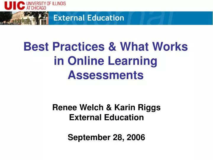 best practices what works in online learning assessments