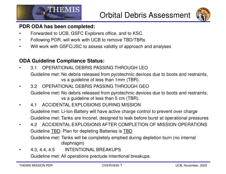 orbital debris assessment