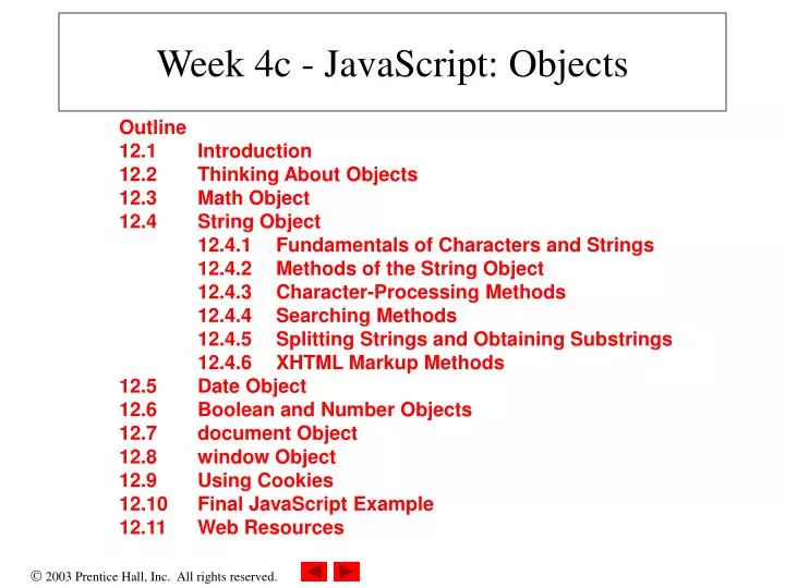 week 4c javascript objects