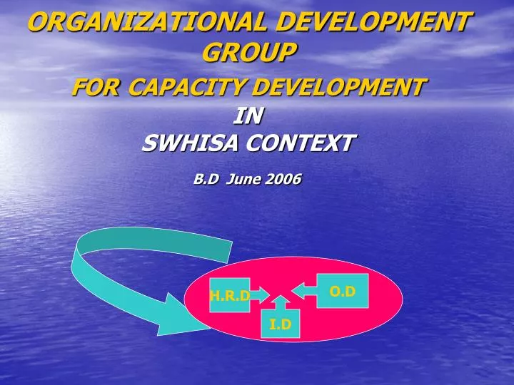 organizational development group for capacity development in swhisa context b d june 2006