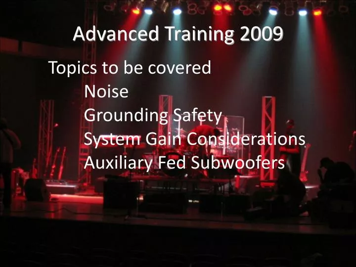 advanced training 2009