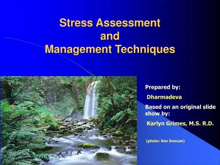 stress assessment and management techniques