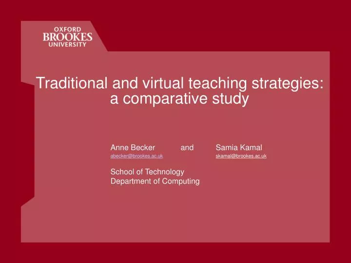 traditional and virtual teaching strategies a comparative study