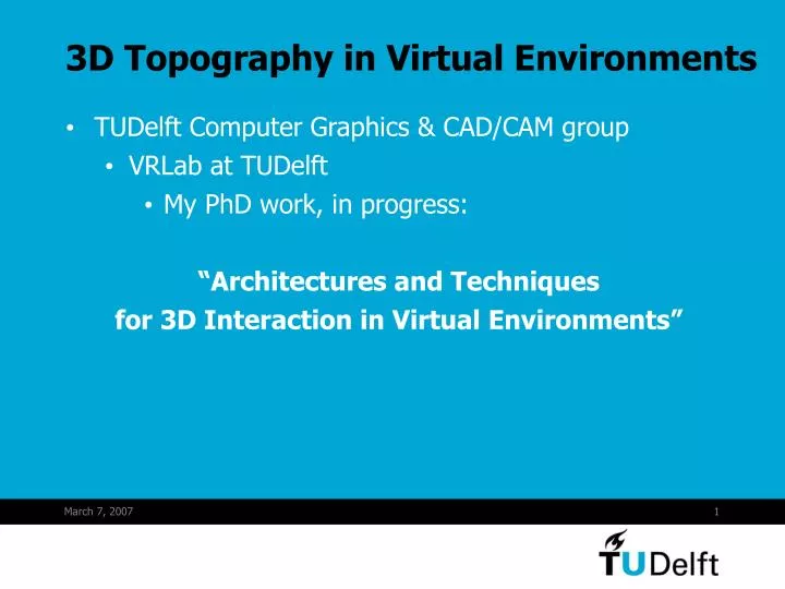 3d topography in virtual environments