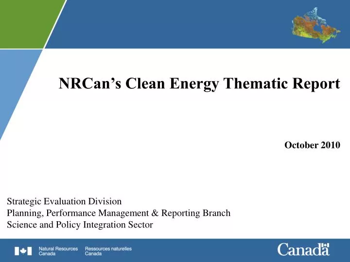 nrcan s clean energy thematic report october 2010