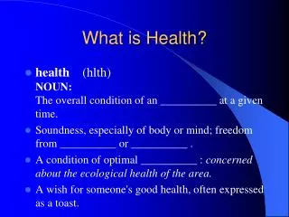 What is Health?