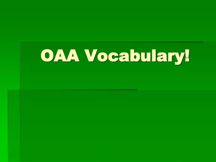 oaa vocabulary