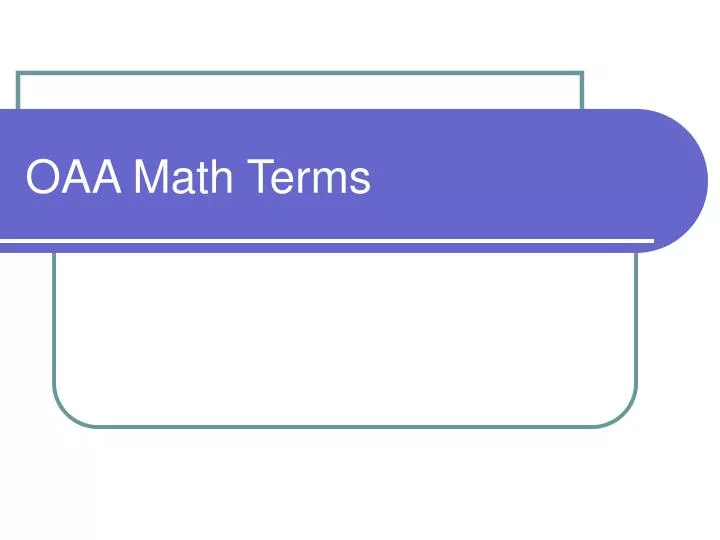 oaa math terms