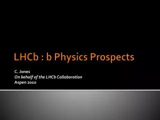 LHCb : b Physics Prospects