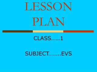 LESSON PLAN