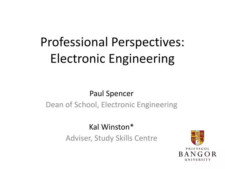 professional perspectives electronic engineering