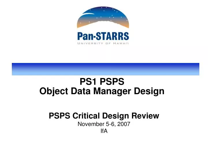 ps1 psps object data manager design