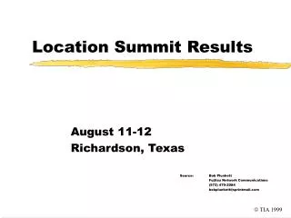 Location Summit Results