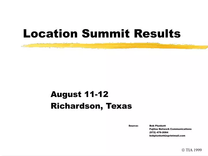 location summit results