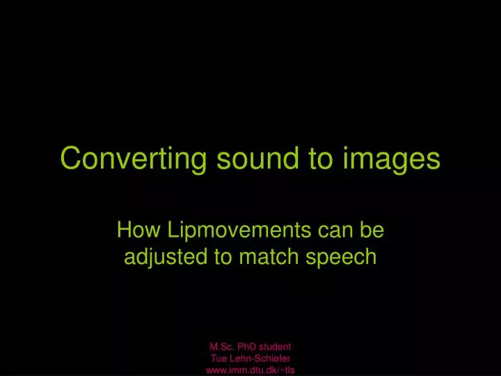 converting sound to images
