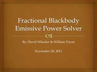 Fractional Blackbody Emissive Power Solver