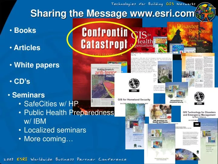 sharing the message www esri com