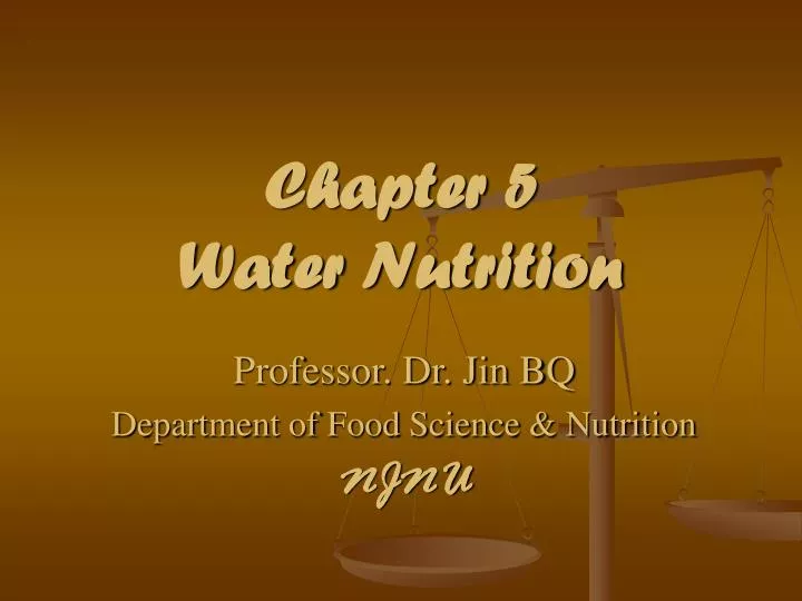 chapter 5 water nutrition