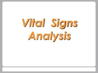 Vital Signs Analysis