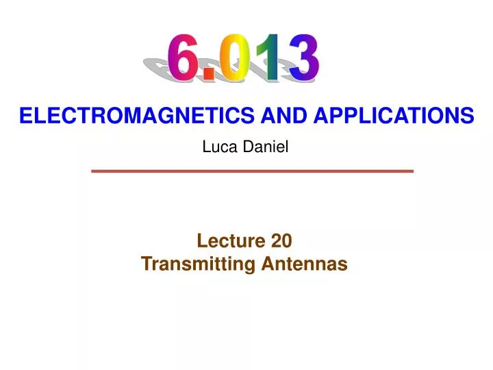lecture 20 transmitting antennas