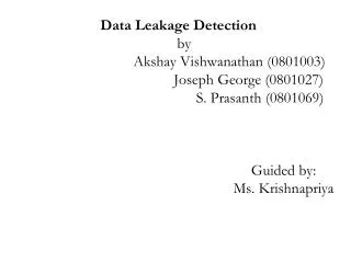 Data Leakage Detection-Introduction