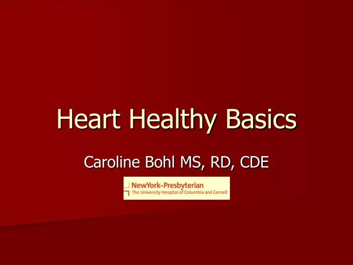 heart healthy basics