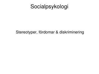 Socialpsykologi